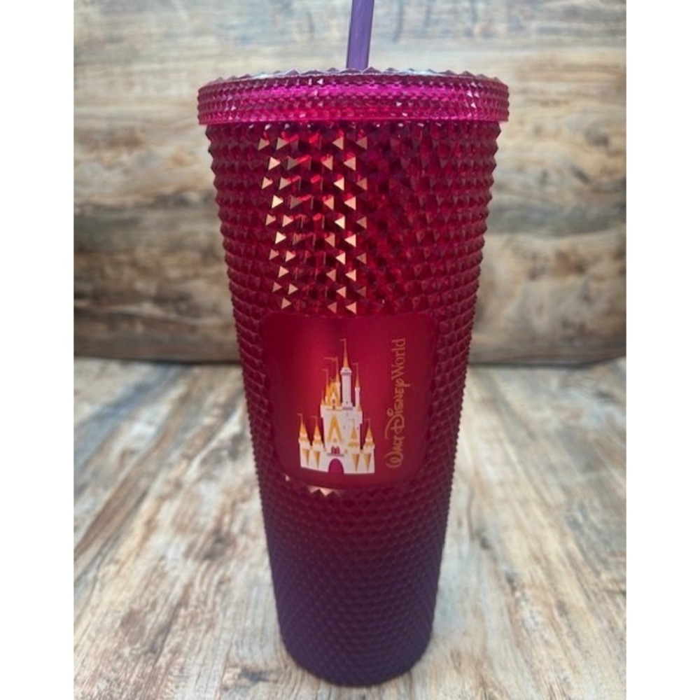 Starbucks / Walt Disney World 2021 Castle Red Geometric 24oz Tumbler Cup